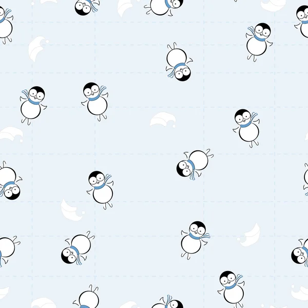 Patrón de vector sin costuras, pingüinos — Archivo Imágenes Vectoriales