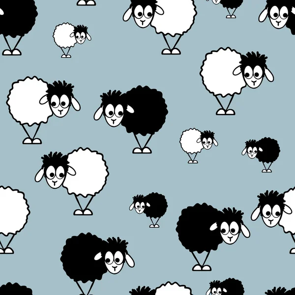 Безшовний візерунок, смішні вівці — стоковий вектор