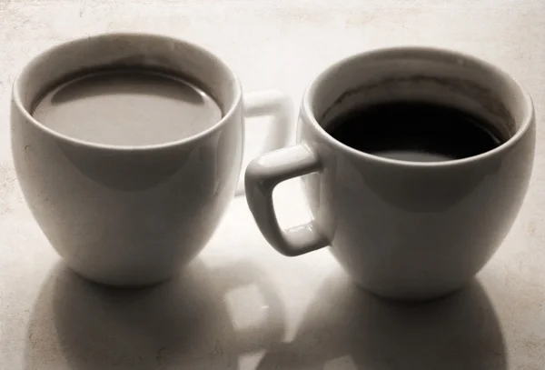 Obra de arte en estilo retro, dos tazas de café — Foto de Stock