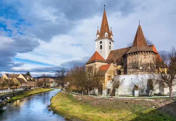 Befestigte Kirche von Cristian, Sibiu, Rumänien — Stockfoto