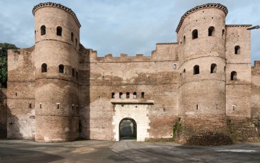 Porta Asinaria and guard Towers on the Rome walls clipart