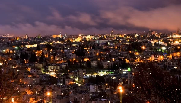 Ιερουσαλήμ, Ισραήλ - νυχτερινή άποψη — Φωτογραφία Αρχείου