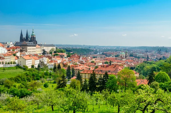Pohled nad Prahou od Strahovského kláštera — Stock fotografie