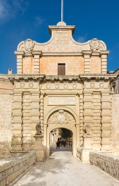 Mdina entrén porten, i Malta — Stockfoto