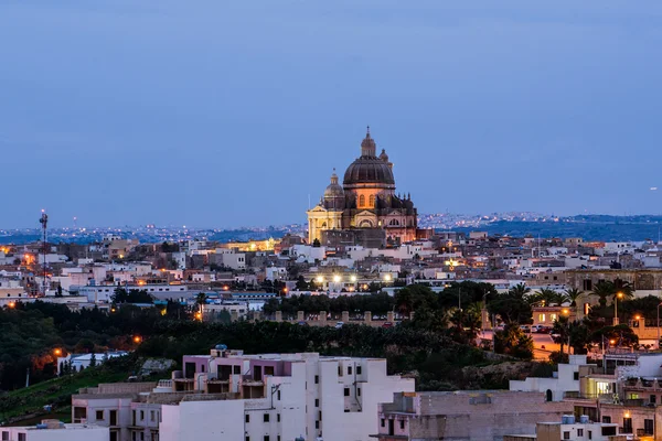 View of Victoria at sunset, Gozo, Malta — Stock Photo, Image