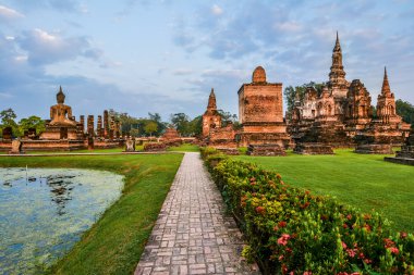 WAT Mahathat, eski Şehir Sukhothai, Thailanda