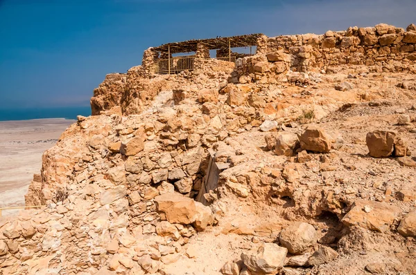 Ruins of fortress Masada, Israel. sunny day — Stock Photo, Image