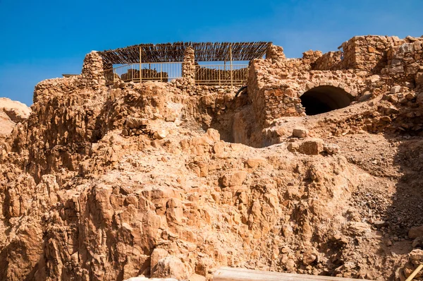 Ruins of fortress Masada, Israel. sunny day — Stock Photo, Image