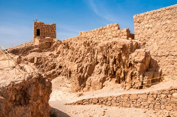 Ruins of fortress Masada, Israel. sunny day — Stock Photo, Image