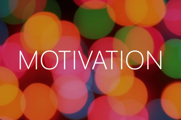 Texte de motivation sur fond bokeh coloré — Photo