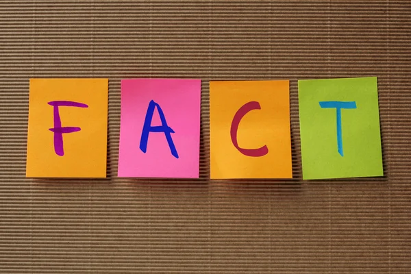 Fact text on colorful sticky notes — Stock Photo, Image