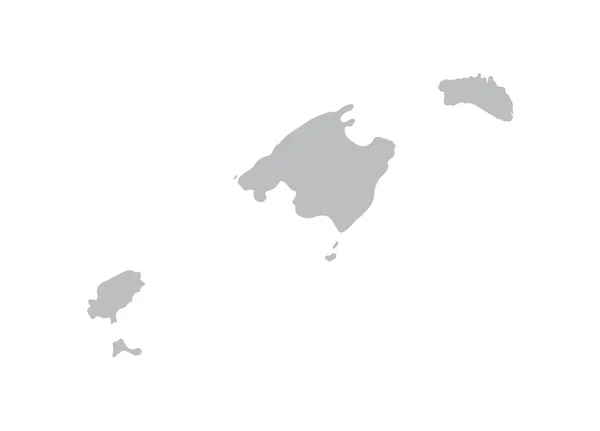 Mapa cinzento de Ilhas Baleares — Vetor de Stock