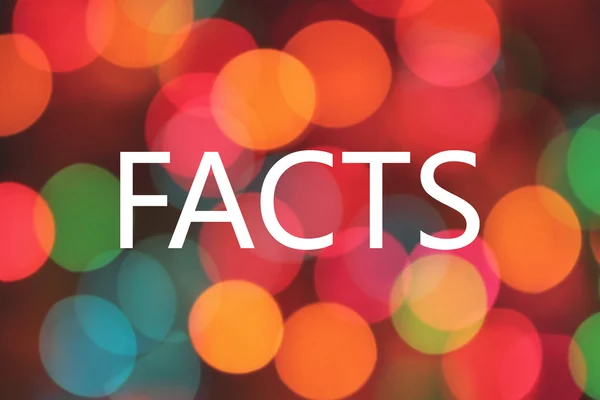 Facts word on colorful bokeh background — Stock Photo, Image