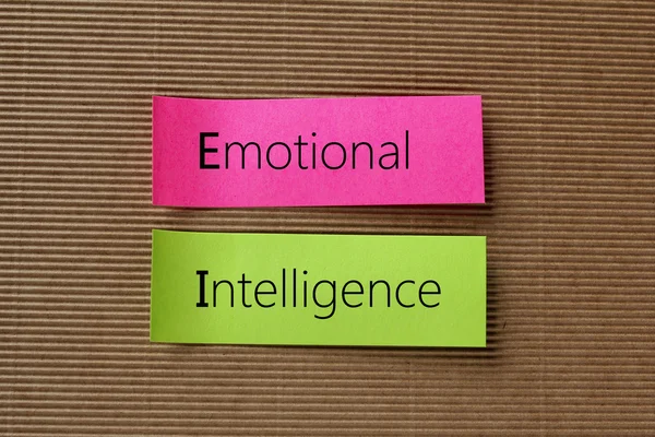 Emotional intelligence text on colorful sticky notes — Stock Photo, Image