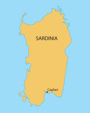 Sarı Haritası Sardunya Cagliari göstergesi ile