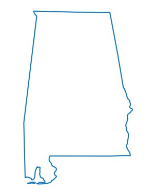 mavi soyut anahat Alabama Haritası