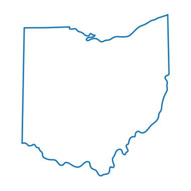 mavi soyut anahat Ohio haritası