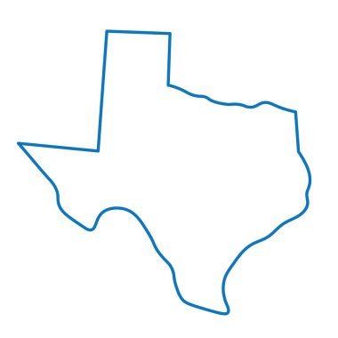 abstract blue map of Texas clipart
