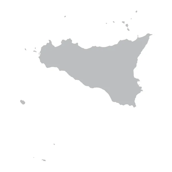 Mappa grigia della Sicilia in Italia — Vettoriale Stock