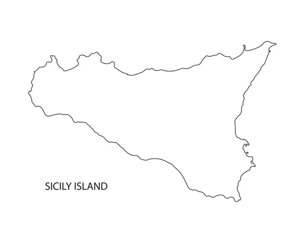 Mappa nera della Sicilia, Italia — Vettoriale Stock