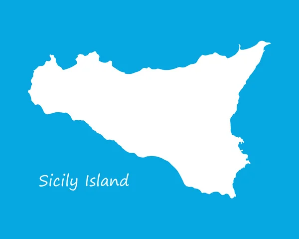 Mapa blanco de Sicilia, Italia — Archivo Imágenes Vectoriales