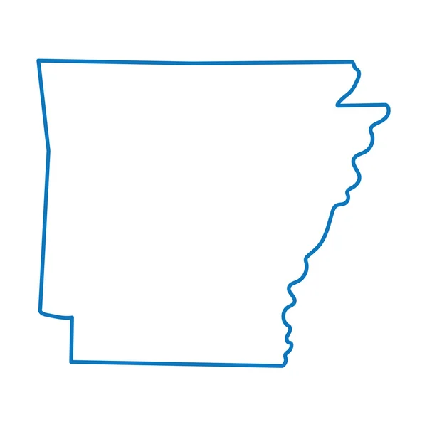 Contorno abstracto azul de Arkansas mapa — Vector de stock