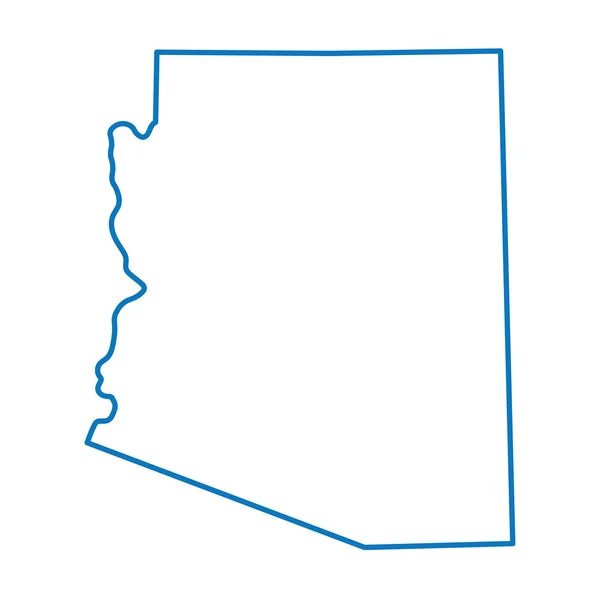 Blauw abstract kaart van Arizona — Stockvector
