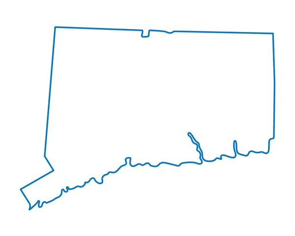 Profilo astratto blu della mappa del Connecticut — Vettoriale Stock