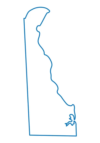 蓝色抽象轮廓的特拉华州地图 — 图库矢量图片