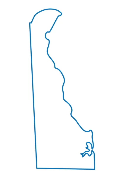Голубой абстрактный контур карты Делавэра — стоковый вектор