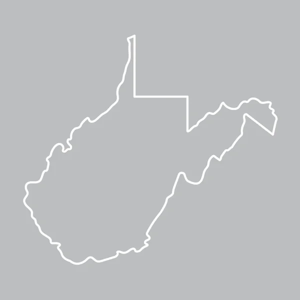 白色抽象轮廓的西弗吉尼亚州地图 — 图库矢量图片