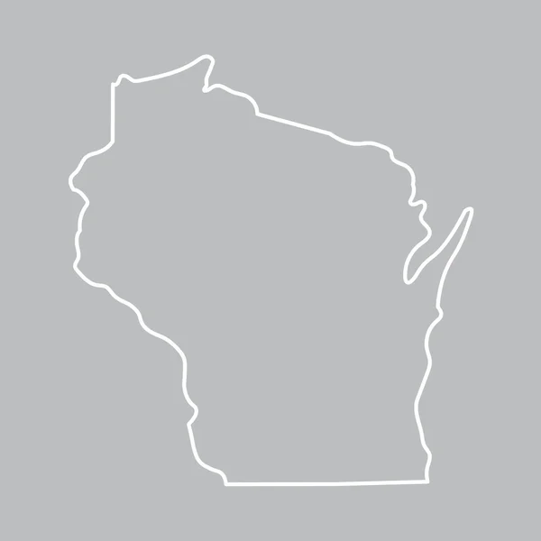 Profilo astratto bianco della mappa del Wisconsin — Vettoriale Stock