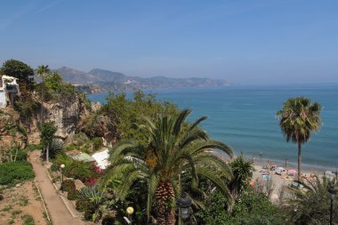 Nerja ünlü tatil costa del sol, malaga, İspanya 