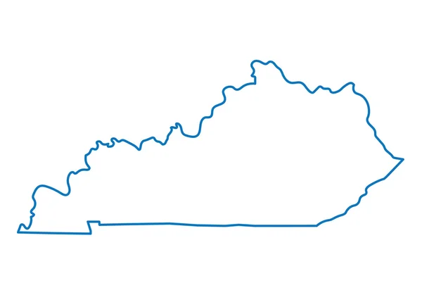 Blaue abstrakte Umrisse der kentucky-Karte — Stockvektor