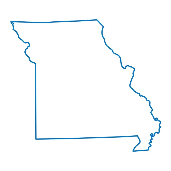 Blå abstrakt karta över Missouri — Stock vektor