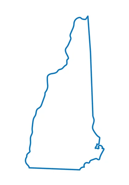 Contour abstrait bleu de la carte du New Hampshire — Image vectorielle