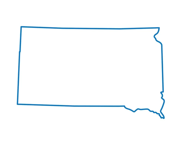Blaue abstrakte Karte von Süd-Dakota — Stockvektor