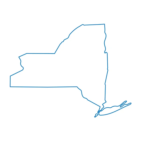 ニューヨーク マップの抽象的な青のアウトライン — ストックベクタ