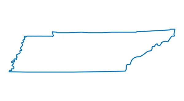 蓝色抽象轮廓的田纳西州地图 — 图库矢量图片