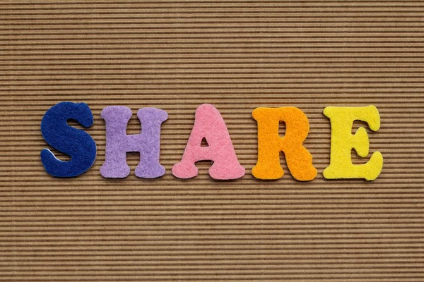 Share word on cardboard background — Stock Photo, Image