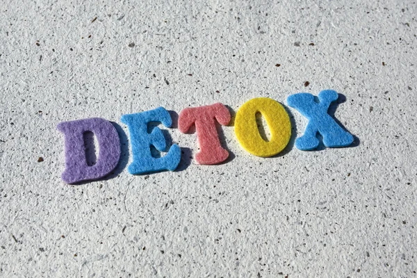 Kata detox pada tekstur kertas buatan tangan — Stok Foto