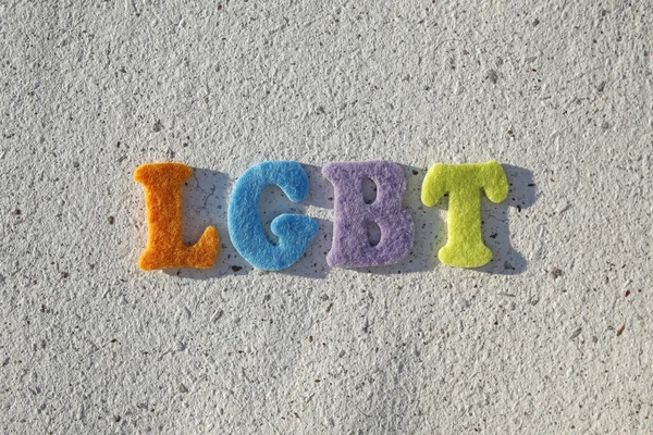 Acrónimo LGBT en textura de papel hecha a mano — Foto de Stock