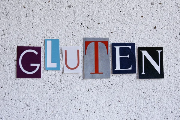 Kata gluten pada tekstur kertas buatan tangan — Stok Foto