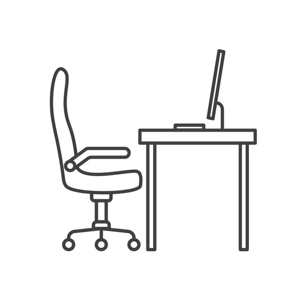 Escritorio Oficina Con Icono Silla Giratoria Ilustración Vectorial — Vector de stock