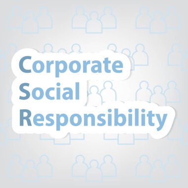 CSR; Kurumsal Sosyal Sorumluluk kavramı - vektör illüstrasyonu