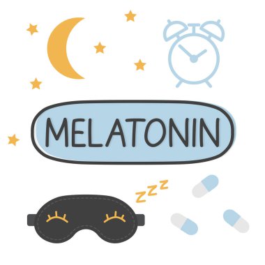 melatonin uyku hormonu kavramı - vektör illüstrasyonu