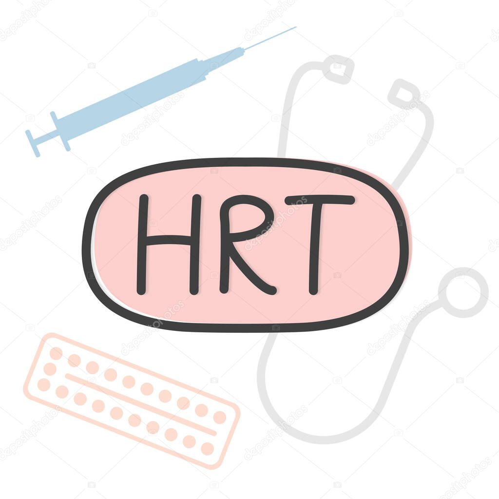 HRT (Hormone Replacement Therapy) concept - vector illustration