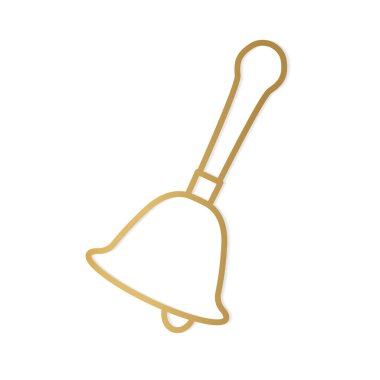 Altın retro el çan simgesi - vektör illüstrasyonu