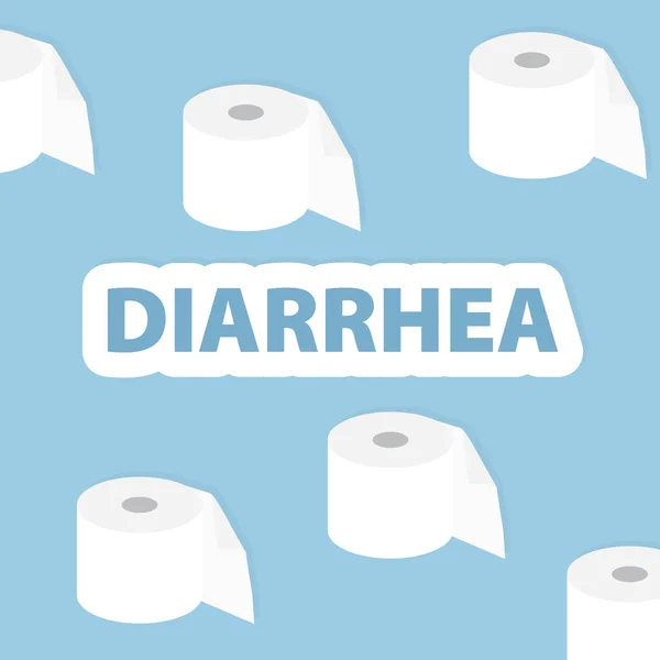 Palabra Diarrea Tilet Iconos Papel Vector Ilustración — Vector de stock