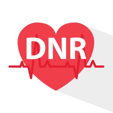 DNR (Diriltmeyin) tıbbi kavram-vektör illüstrasyonu